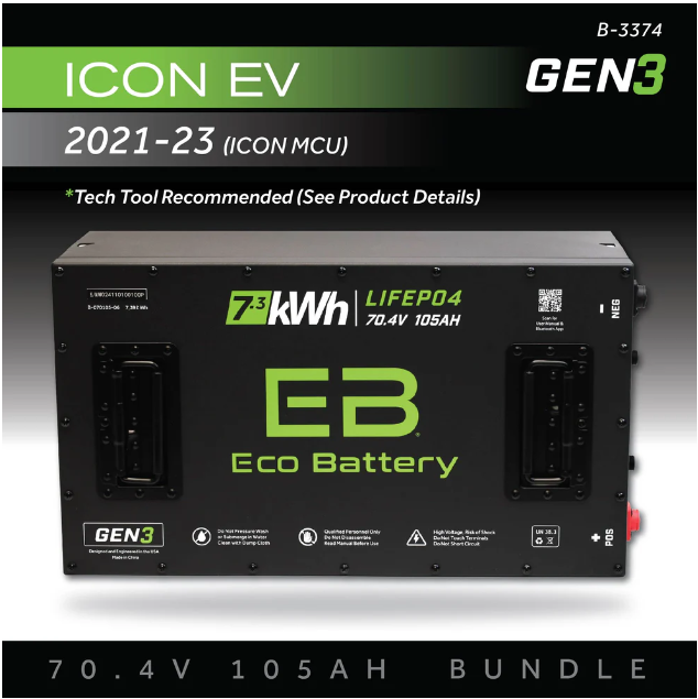 EB® ECO 70V 105AH Battery Bundle / ICON EV / 2021-23 (ICON MCU)