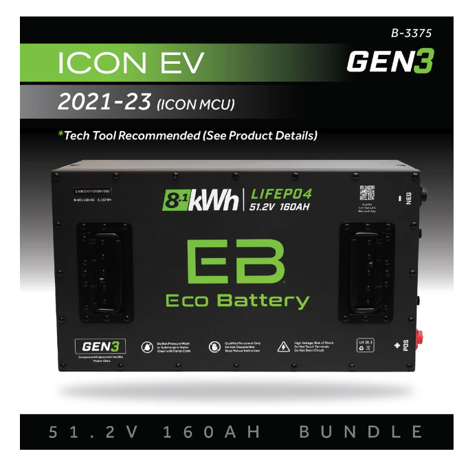 EB® ECO 51V 160AH Battery Bundle / ICON EV / 2021-23 (ICON MCU)