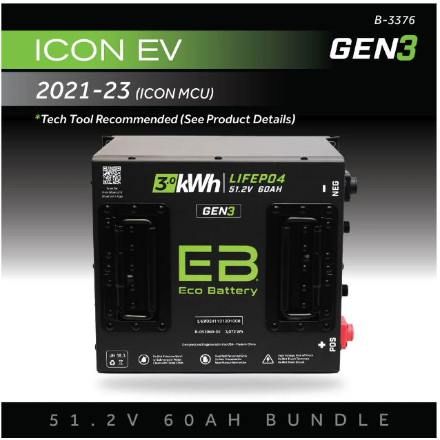 EB® ECO 51V 60AH Battery Bundle / ICON EV / 2021-23 (ICON MCU)