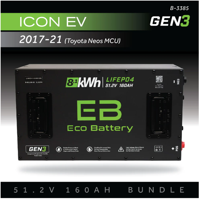 51V 160AH Battery Bundle / ICON EV / 2017-21 (Toyota Neos MCU)