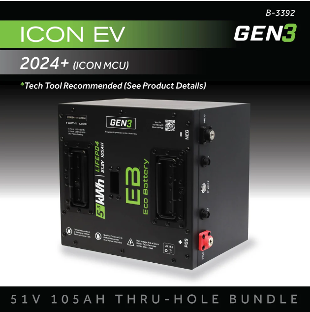 EB® ECO 51V 105AH Thru-Hole Battery Bundle / ICON EV / 2024+ (ICON MCU)