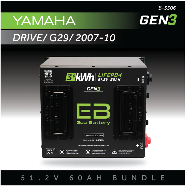 EB® ECO 51V 60AH Battery Bundle / Yamaha Drive / G29 / 2007-10