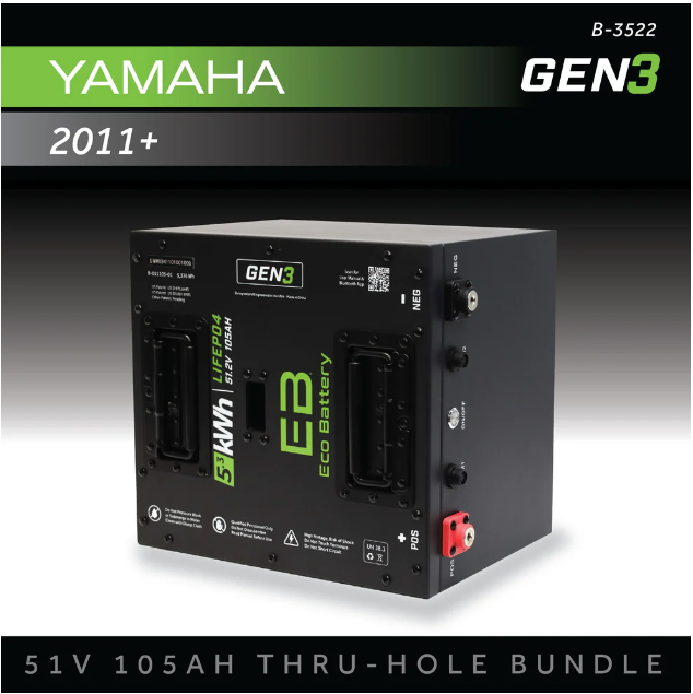 EB® ECO 51V 105AH Thru-Hole Battery Bundle / Yamaha Drive 1 & 2 / 2011+