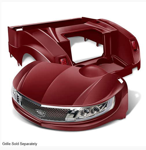 DoubleTake Phoenix Body Kit with Street Legal Light Kit, E-Z-Go RXV 08+, Burgundy
