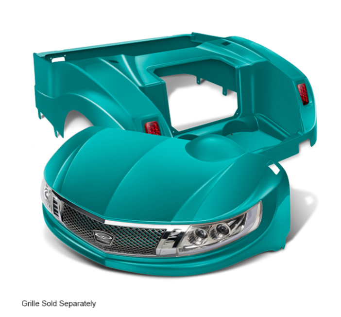 DoubleTake Phoenix Body Kit with Street Legal Light Kit, E-Z-Go RXV 08+, Teal
