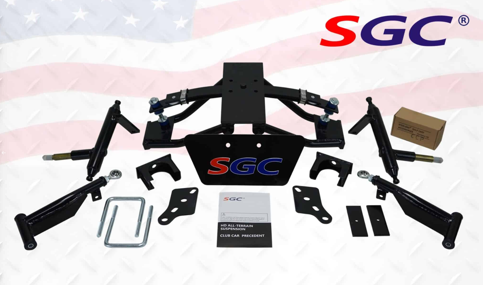 LKPR04 – SGC Lift Kit – 4” Heavy Duty Double A-Arm Suspension for Club Car Precedent and Tempo (2004-up)