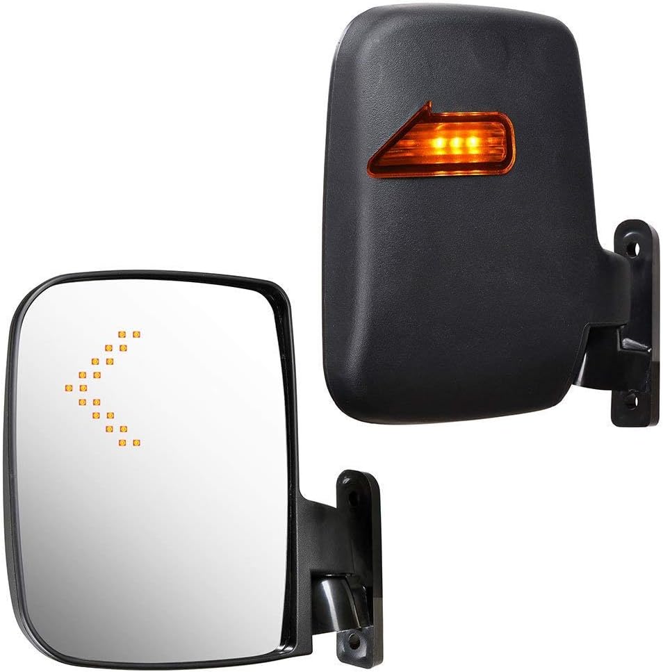 Golf Cart Side Mirrors with Turn Signals (Set of 2)