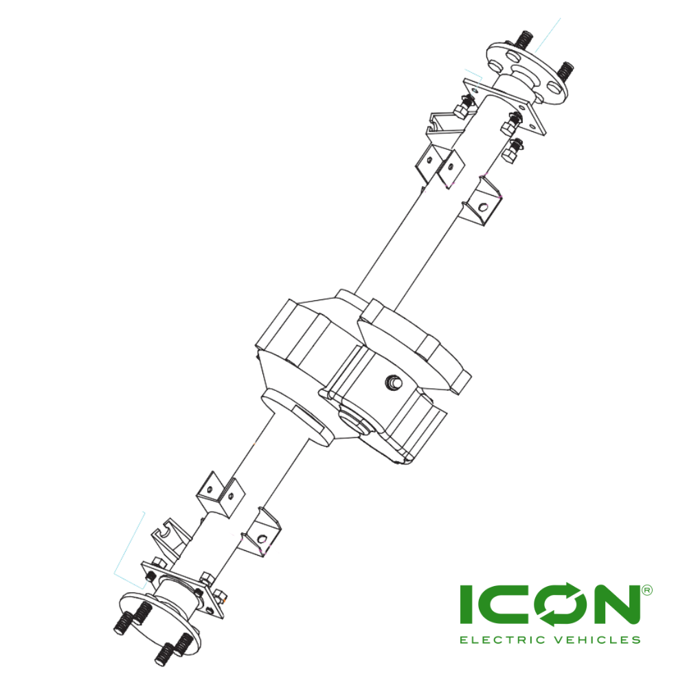 16:1 (D) Transaxle for ECO by ICON Golf Carts with 4KW Motor