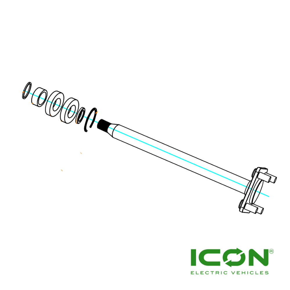 Long Axle Shaft Assembly AXEL-734 for C-Series, ICON HD & ICON Lifted Golf Carts