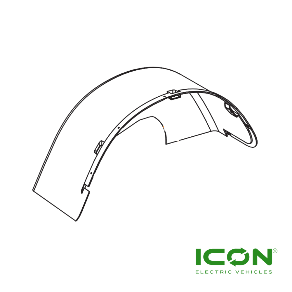 Driver Side (Left) Rear Fender for ECO by ICON & C-Series B627.H8G Golf Carts