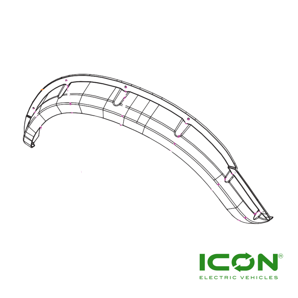 Passenger Side (Right) Rear Wheel Trim for ECO by ICON, C-Series & ICON Gas Golf Carts