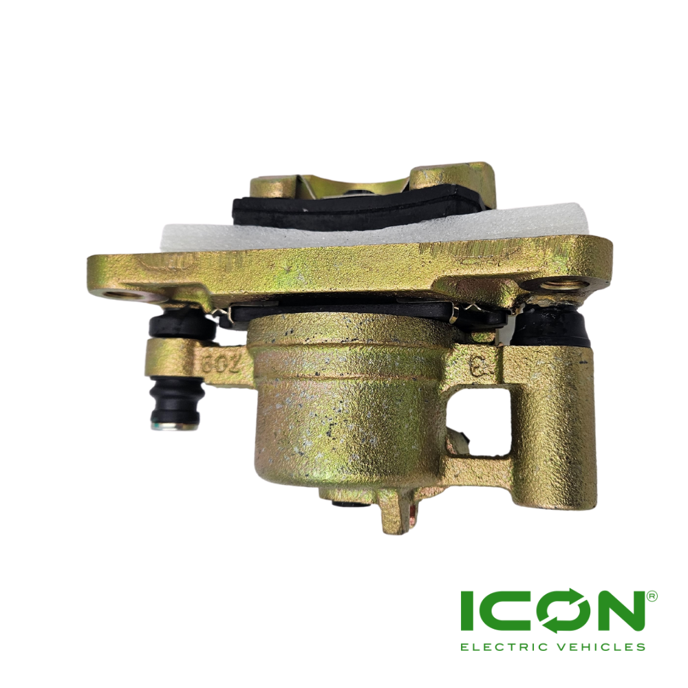 Driver Side (Left) Standard Front Brake Caliper with Pads for ICON Golf Carts