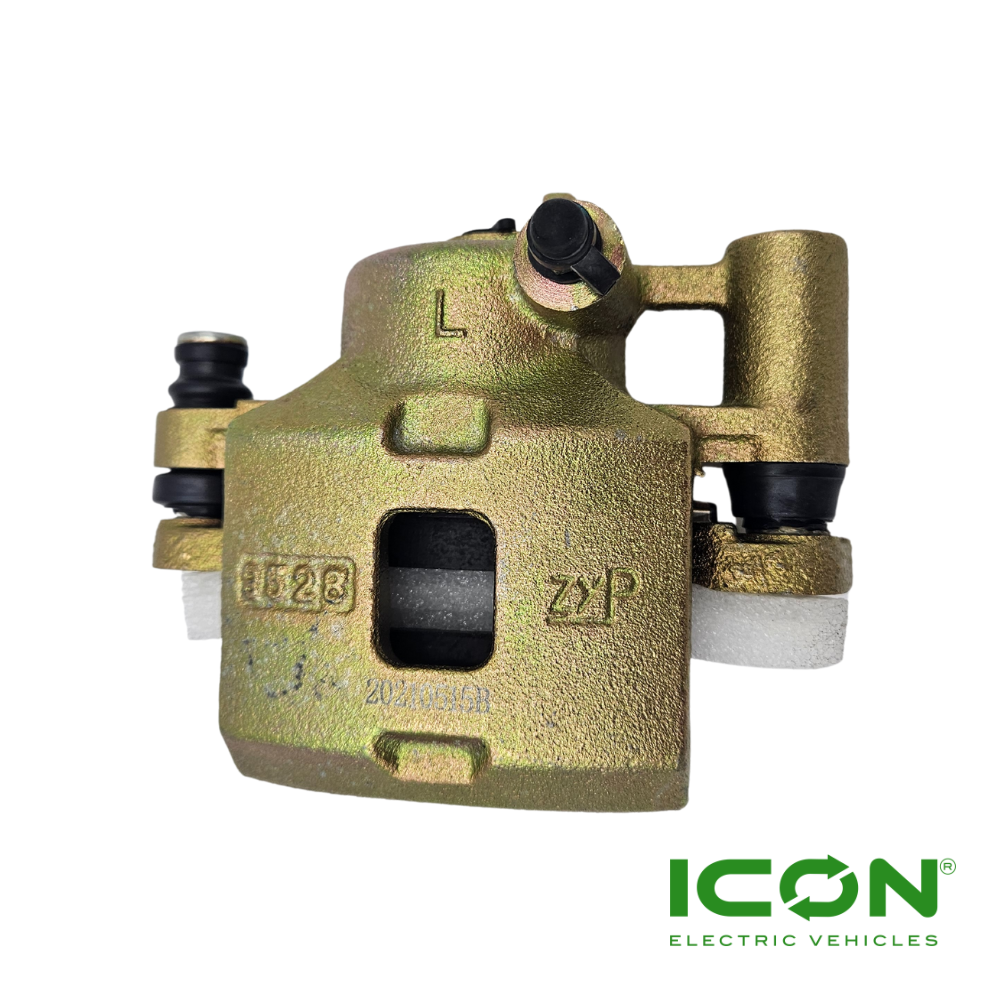 Driver Side (Left) Standard Front Brake Caliper with Pads for ICON Golf Carts