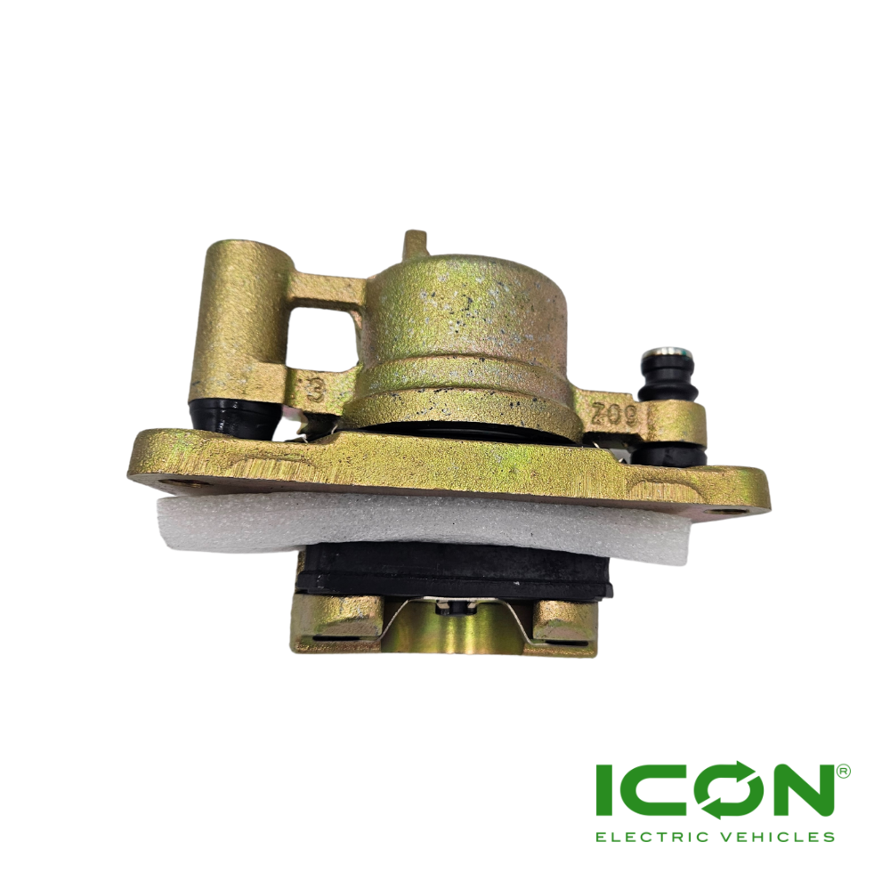 Driver Side (Left) Standard Front Brake Caliper with Pads for ICON Golf Carts