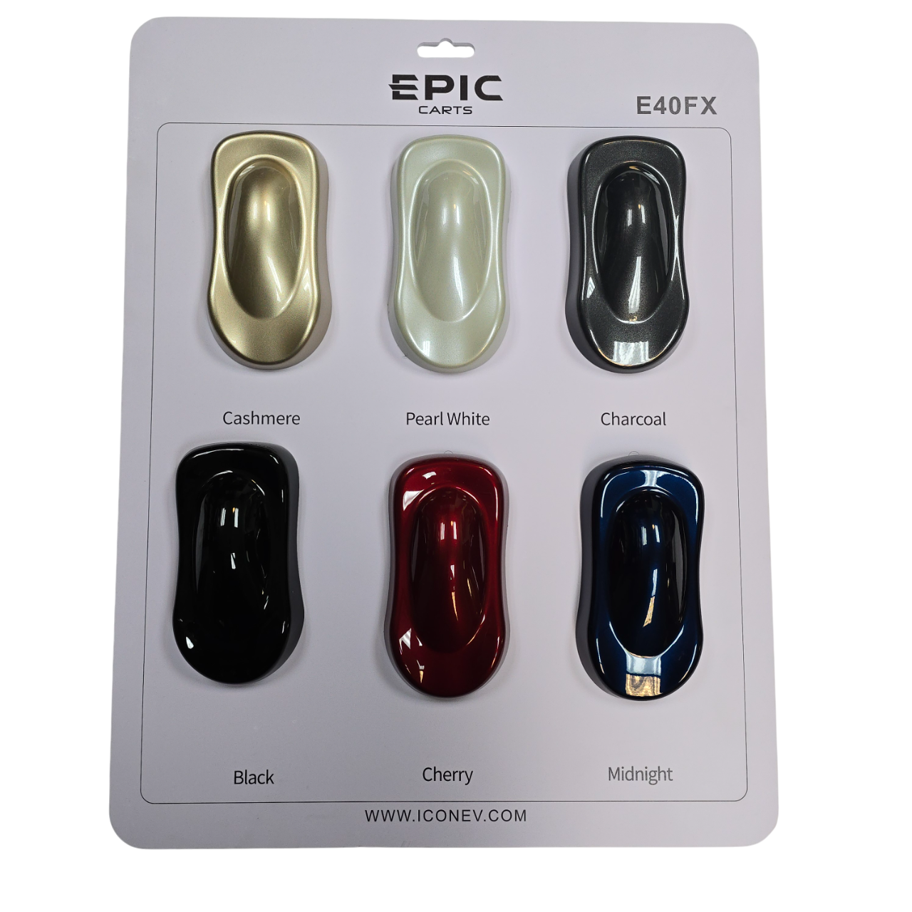 EPIC E40FX Golf Cart Color Display Chart