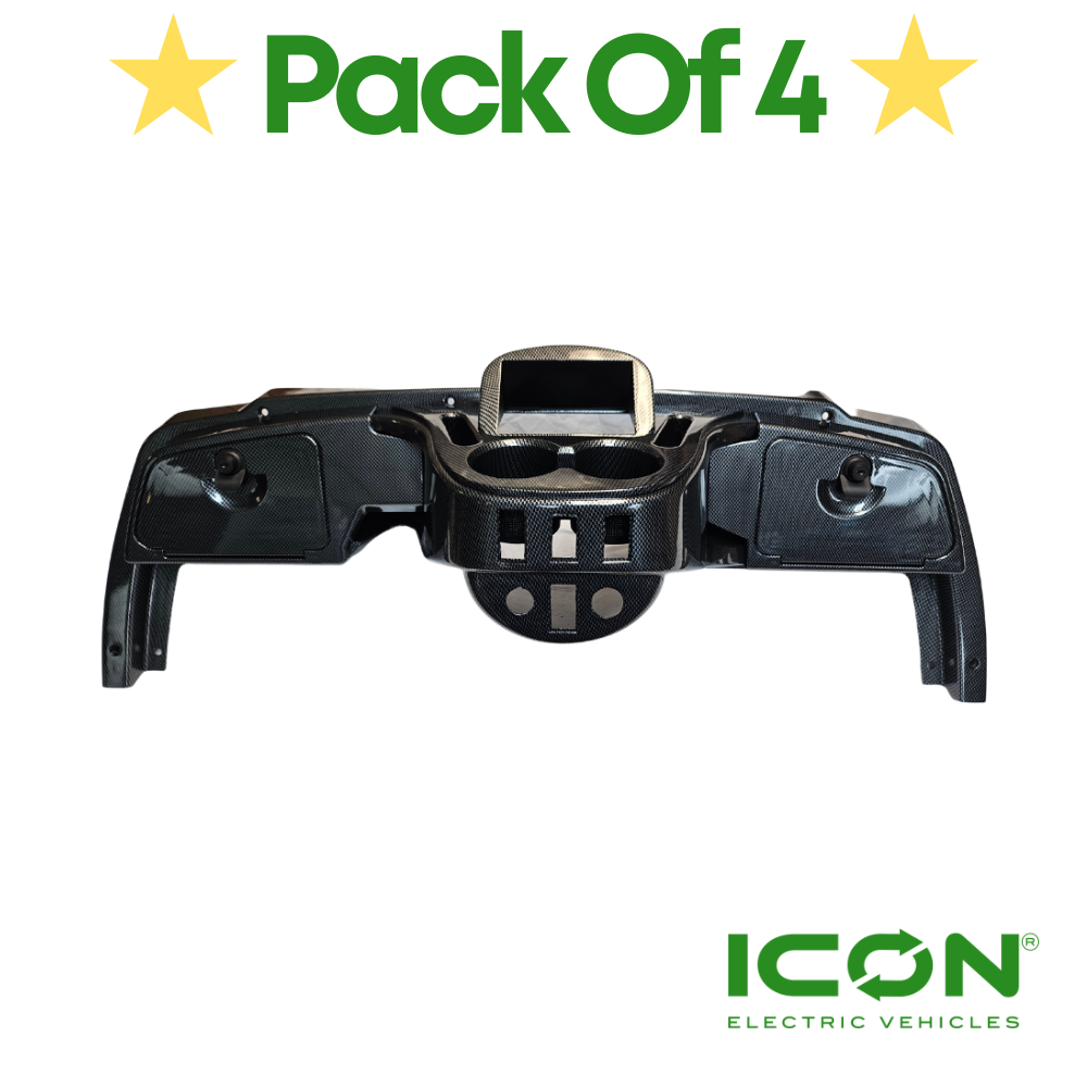 Carbon-Fiber Dashboard Assembly for ICON EV Golf Carts (4 Pack)