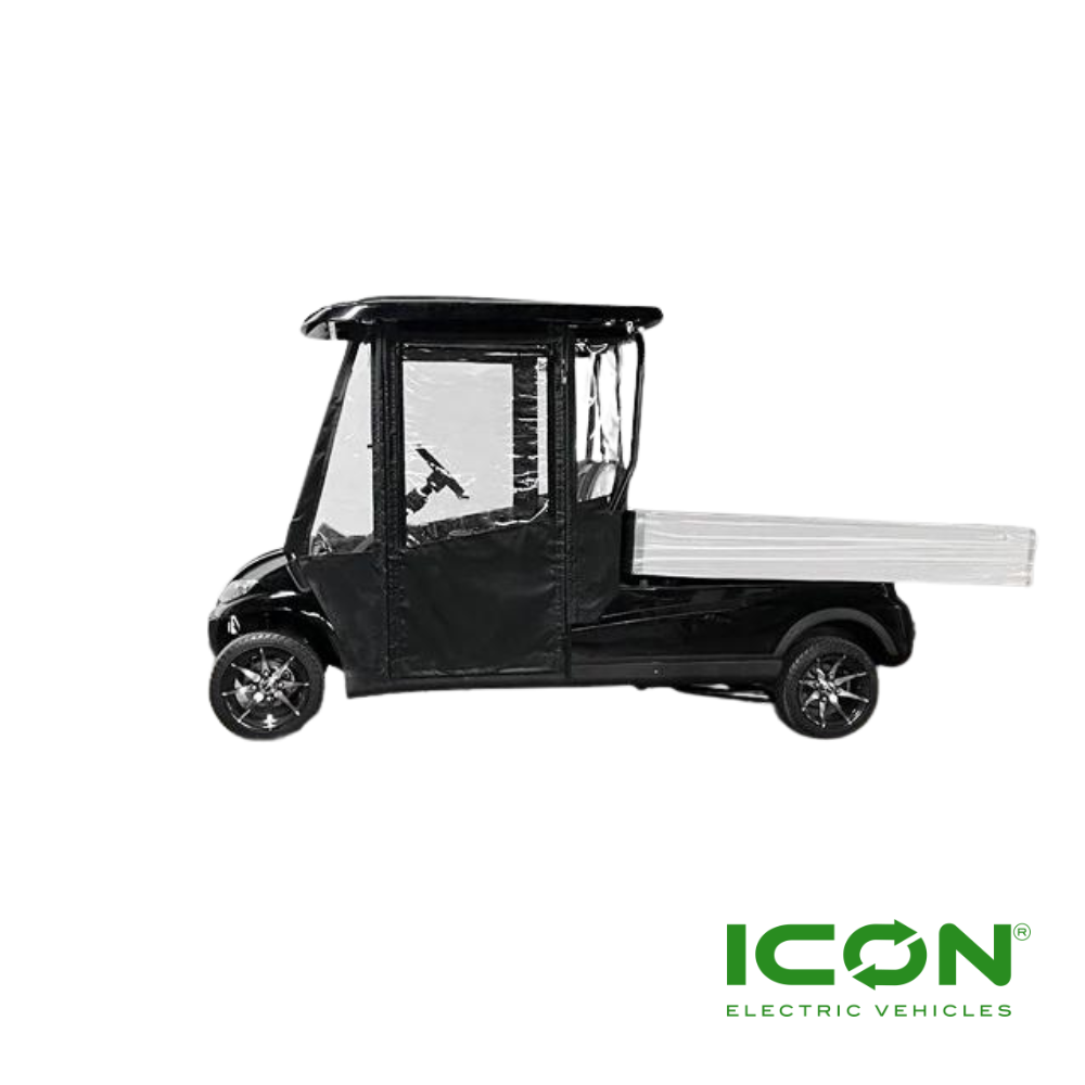 Sunbrella Jet Black 2-Passenger Hinged Door Enclosure for ICON i20U Golf Carts