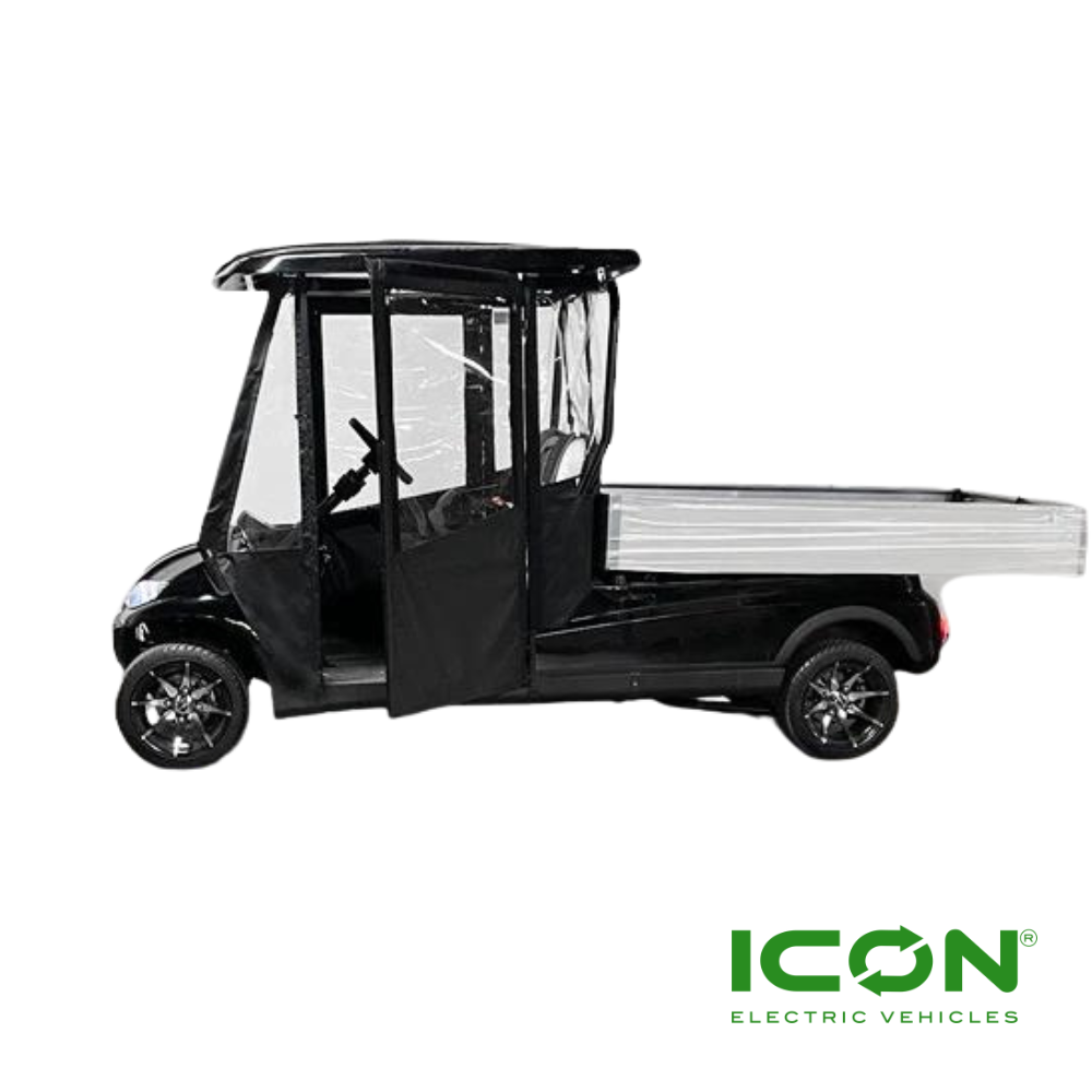 Sunbrella Jet Black 2-Passenger Hinged Door Enclosure for ICON i20U Golf Carts