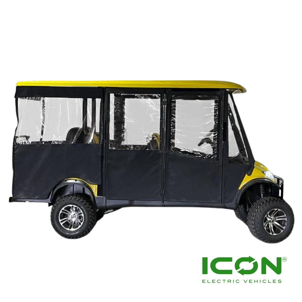Sunbrella Jet Black 6-Passenger Hinged Door Enclosure for ICON i60 & i60L Golf Carts