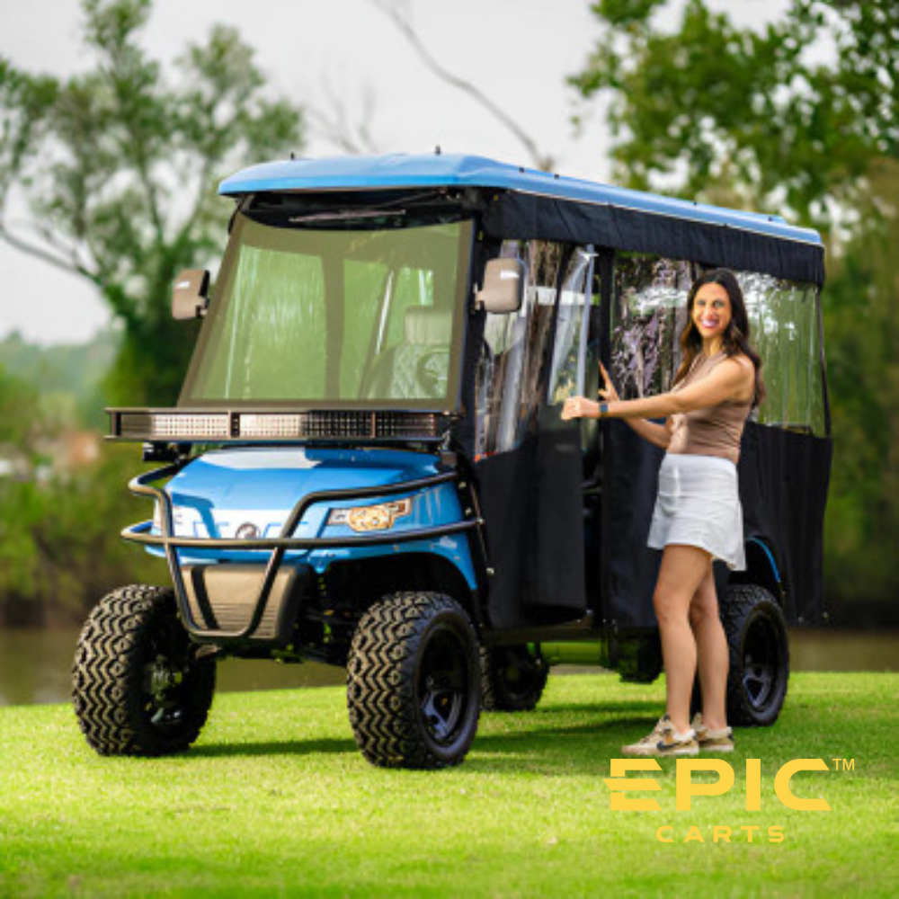Sunbrella Jet Black Track Enclosure for EPIC E60L Golf Carts