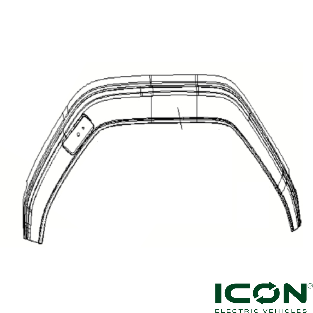 Driver Side (Left) Rear Fender Flare for ICON X Golf Carts