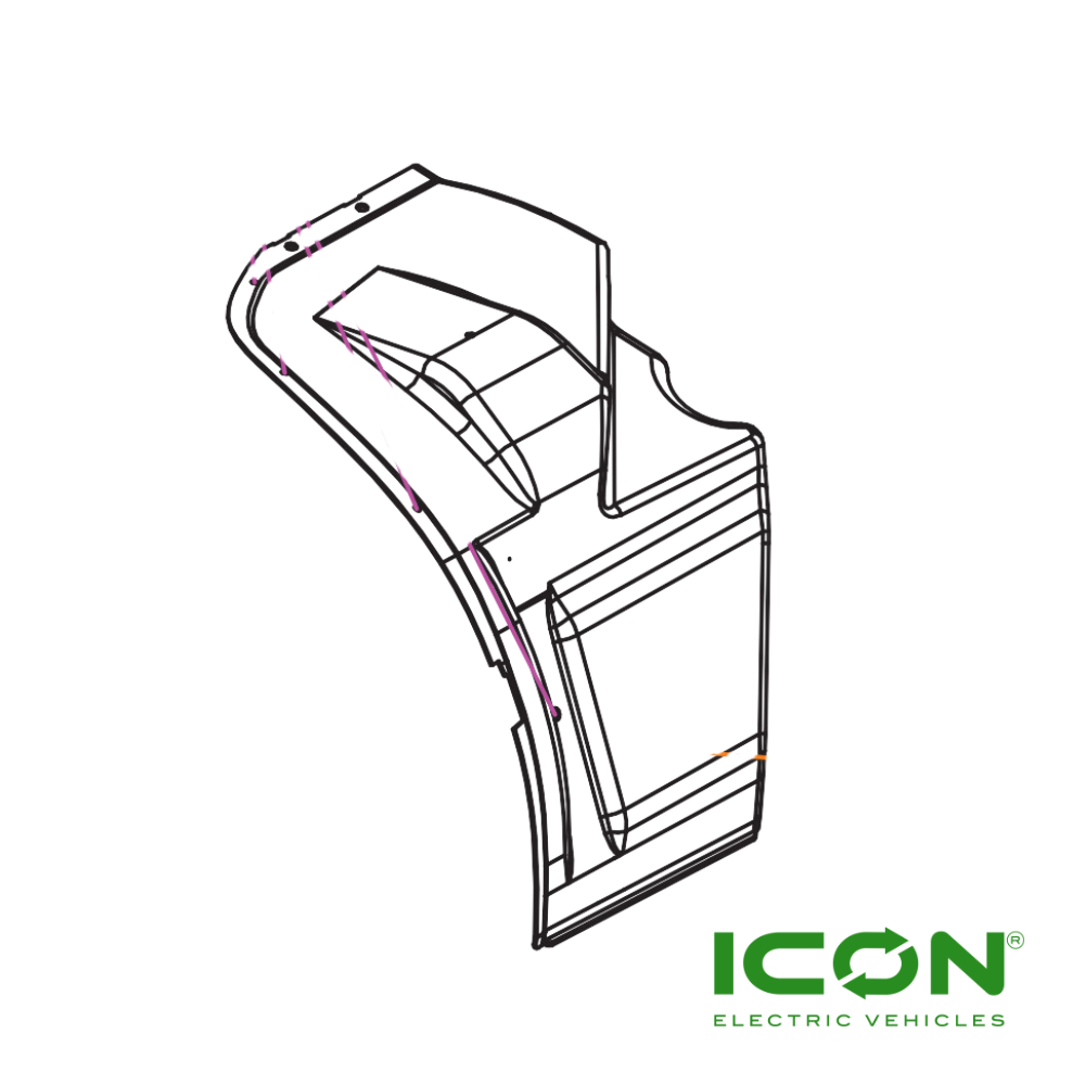 Driver Side (Left) Front Fender for ICON Golf Carts
