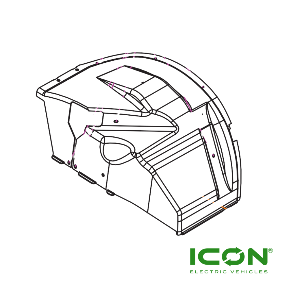 Passenger Side (Right) Front Fender for ICON Golf Carts