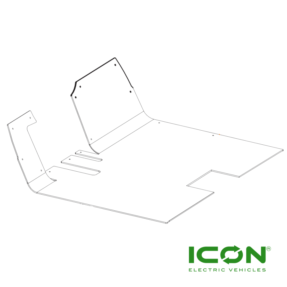 First Row Floor Mat with Red Edge & ICON Logo for ICON Golf Carts