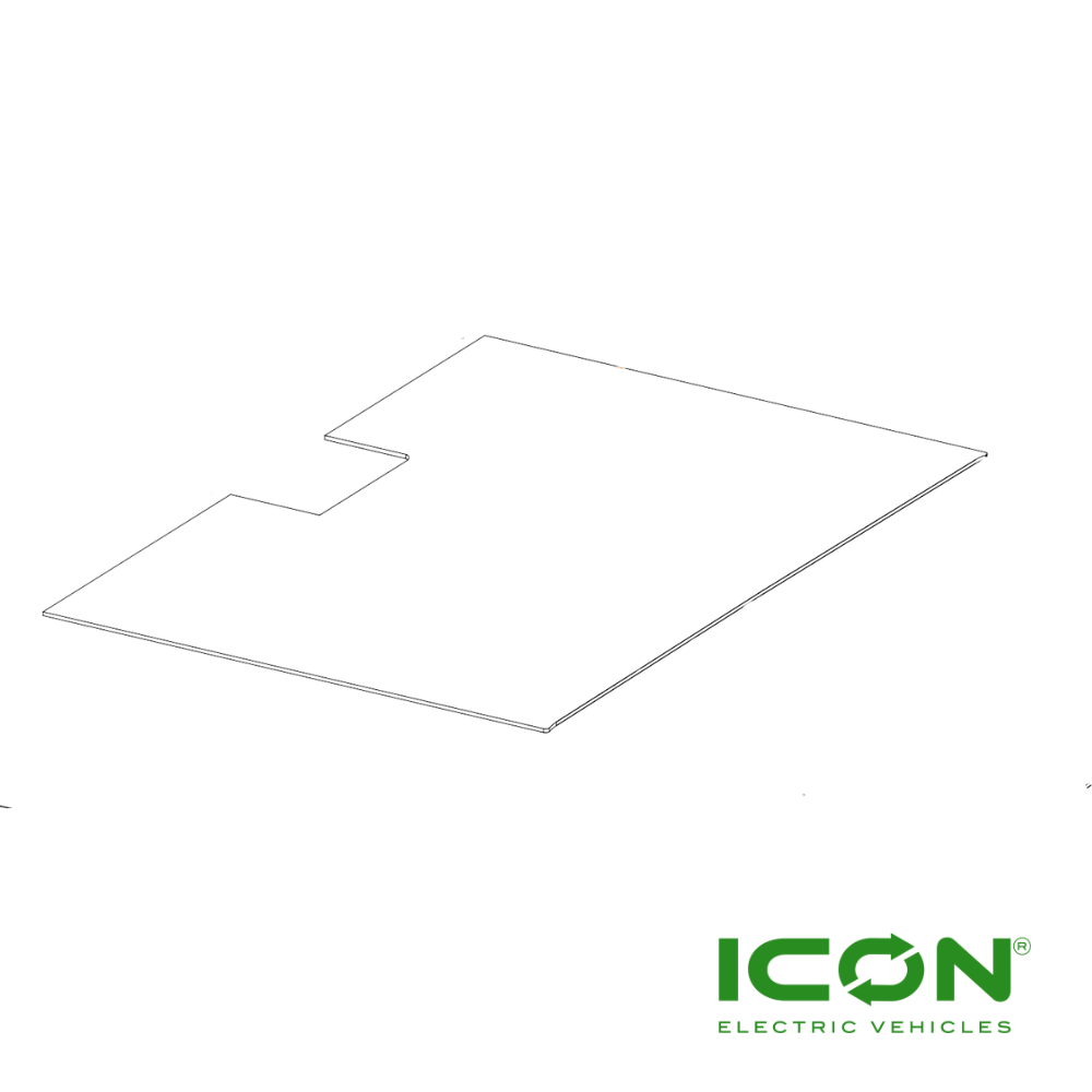 Second Row Floor Mat with Red Edge & ICON Logo for ICON i60F Golf Carts