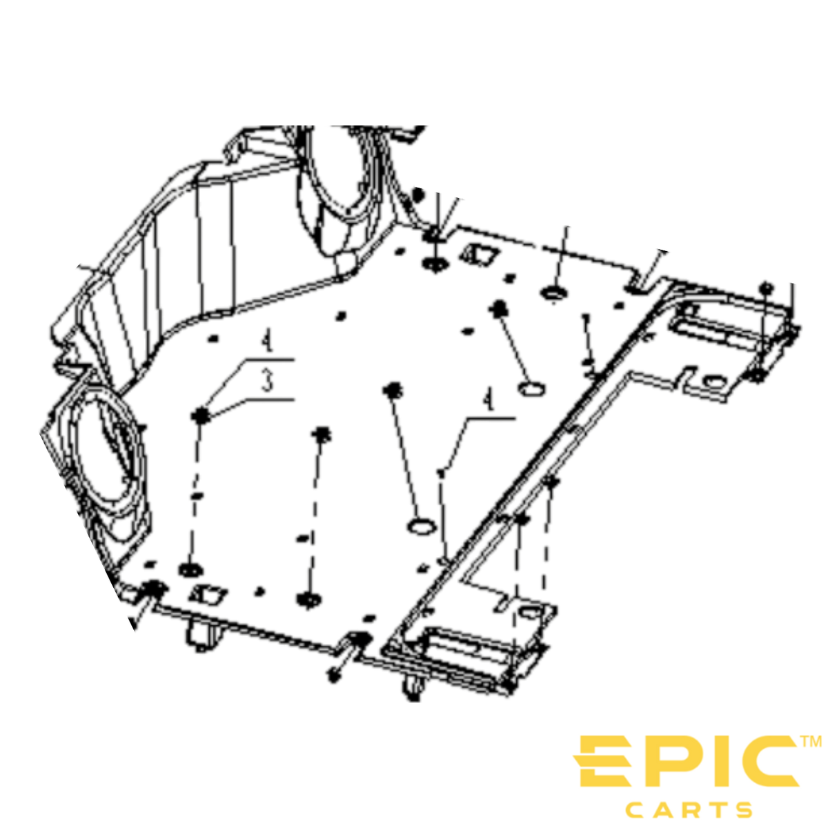 Subfloor for EPIC E40FX & E60FX Golf Carts