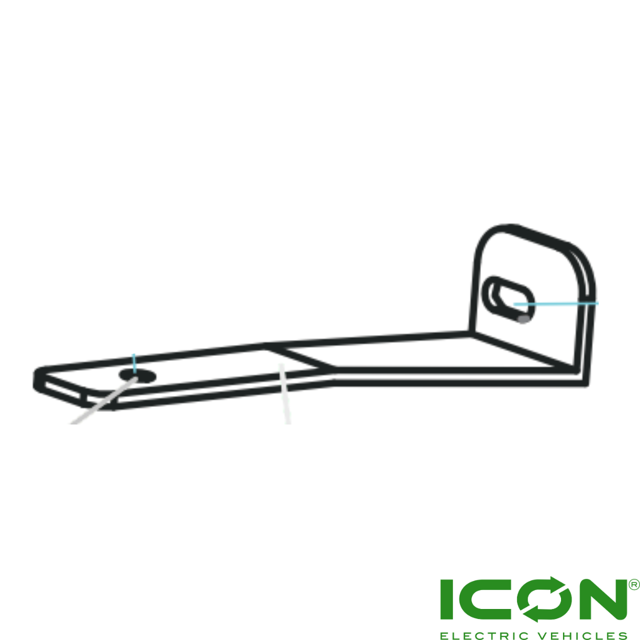 Passenger Side (Right) Cooler Mounting Plate for ECO by ICON & ICON EV Golf Carts