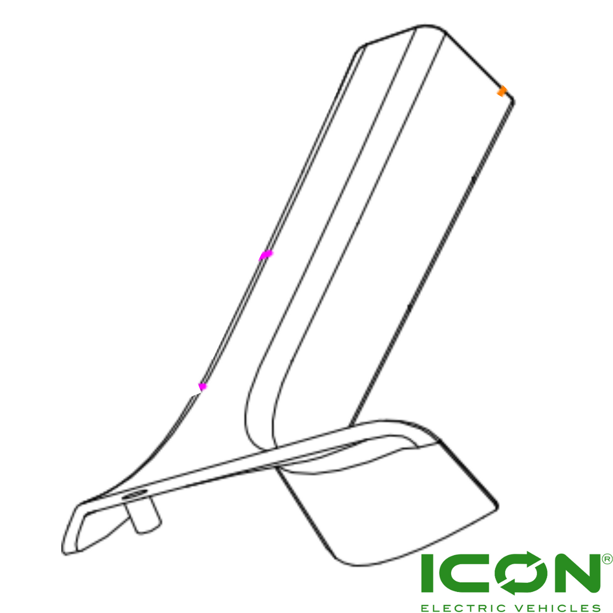 Passenger Side (Right) Dashboard Ball Cabinet Cover for ICON Golf Carts