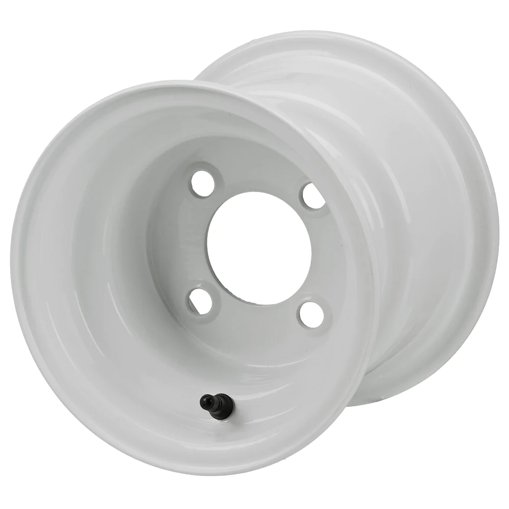 Revenge 8x7 White Steel Golf Cart Wheel, 3:4 Offset