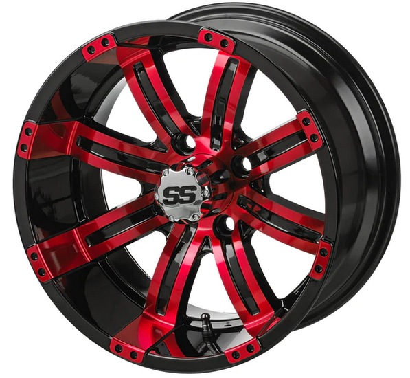 Revenge 12x7 Casino Black & Red Golf Cart Wheel, 3:4 Offset