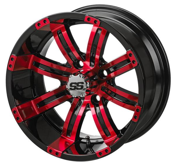 Revenge 14x7 Casino Black & Red Golf Cart Wheel, 3:4 Offset