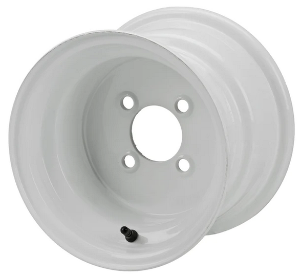 Revenge 10x7 White Steel Golf Cart Wheel, 3:4 Offset