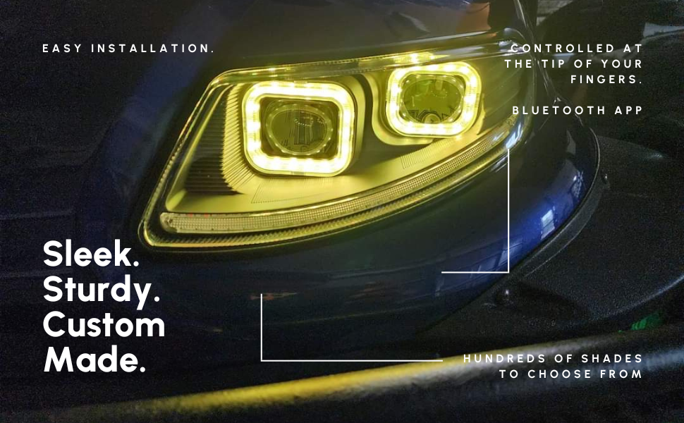 Revenge LED Headlights with RGB Bluetooth Accent Lights for ICON EV Golf Carts (Not for ICON X)