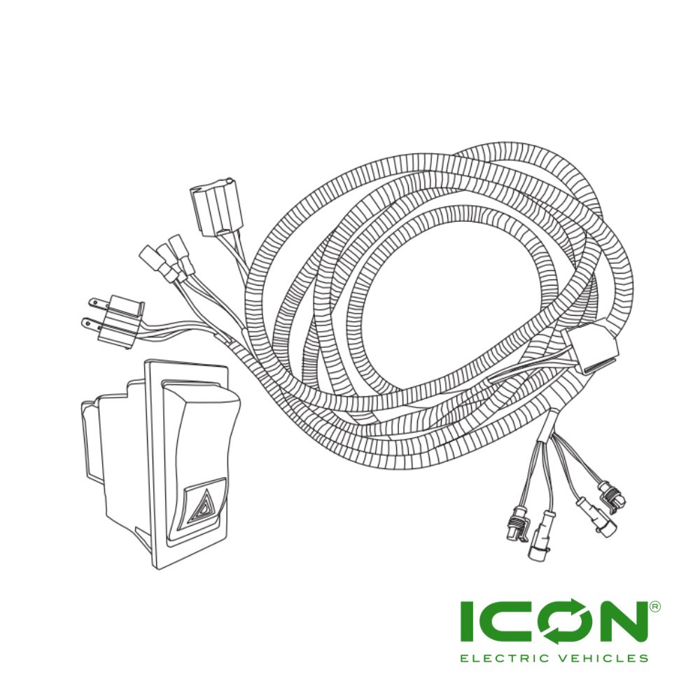 Double Flashing Light Switch Assembly for ICON Commercial, ICON-HD, ICON Gas & ICON EV Golf Carts