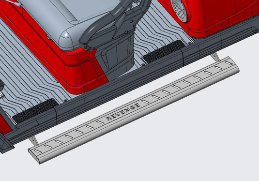Long Step Nerf Bar Side Steps (Pair) for ICON i60LX Golf Carts