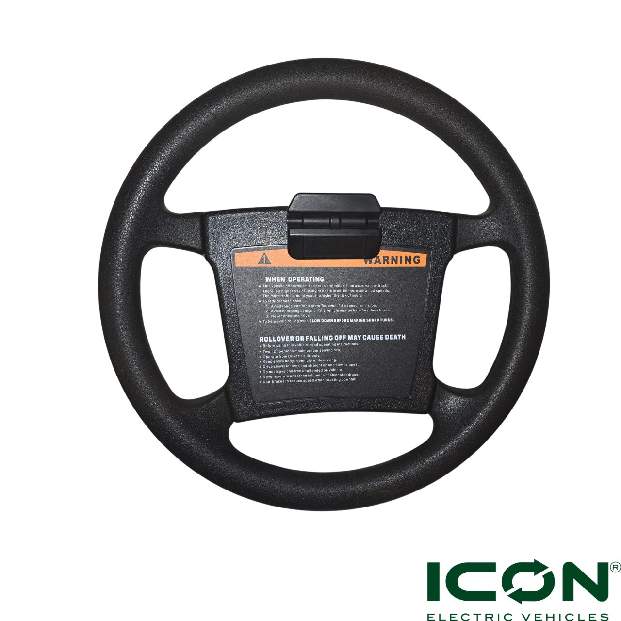 350mm Non-Lifted Steering Wheel for ICON i20X & EPIC E20 Golf Carts