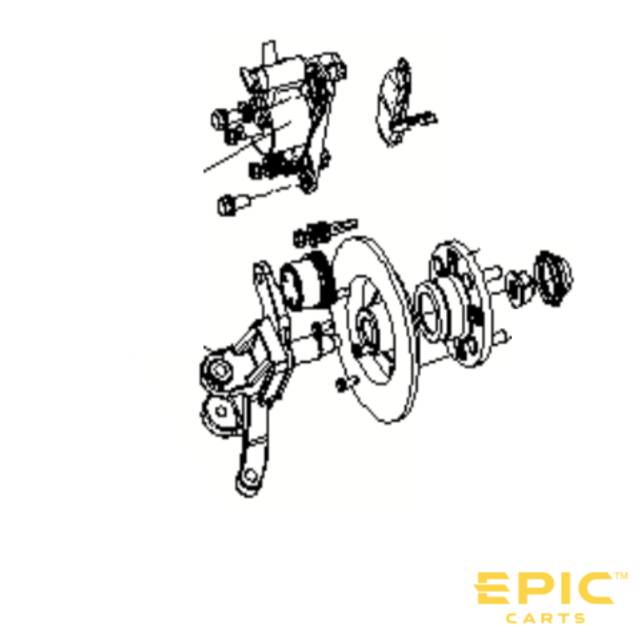 Passenger Side (Right) Spindle for EPIC E40FX & E60FX Golf Carts