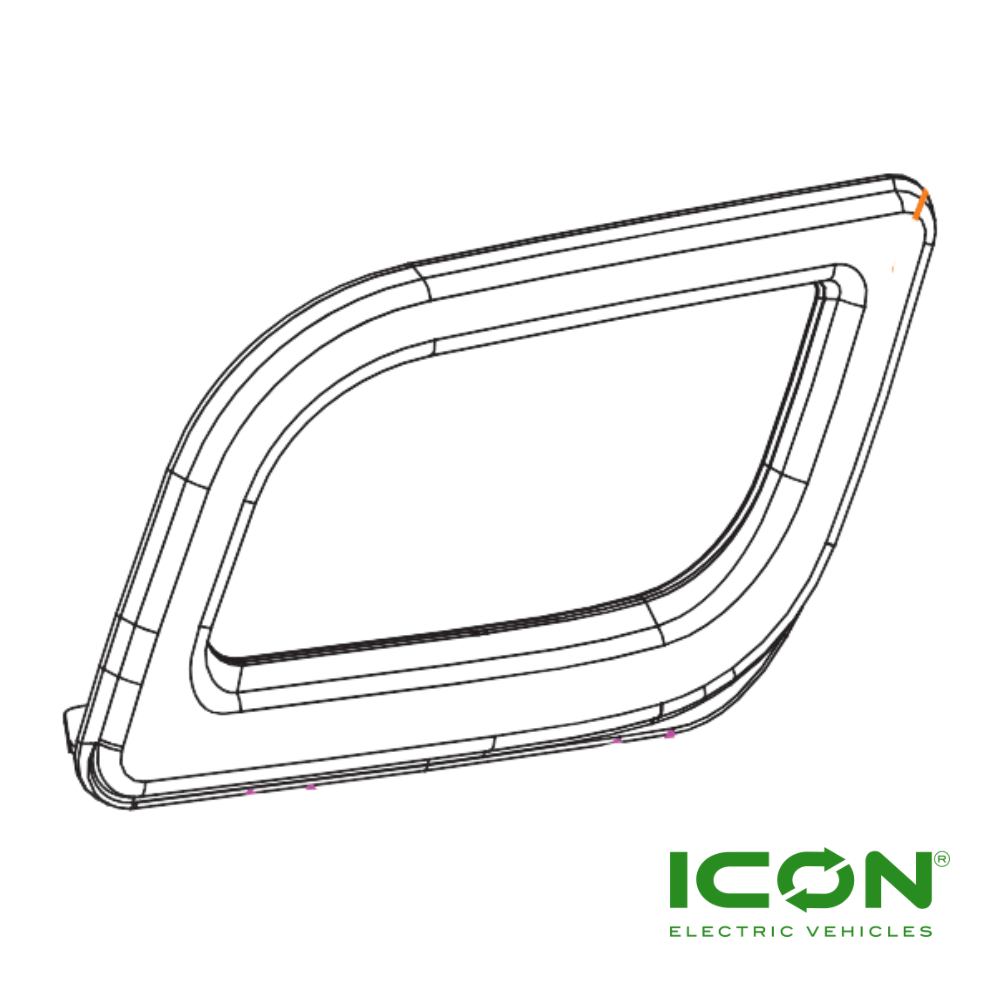Passenger Side (Right) Cushion Armrest for ECO by ICON, ICON Commercial & ICON Gas Golf Carts
