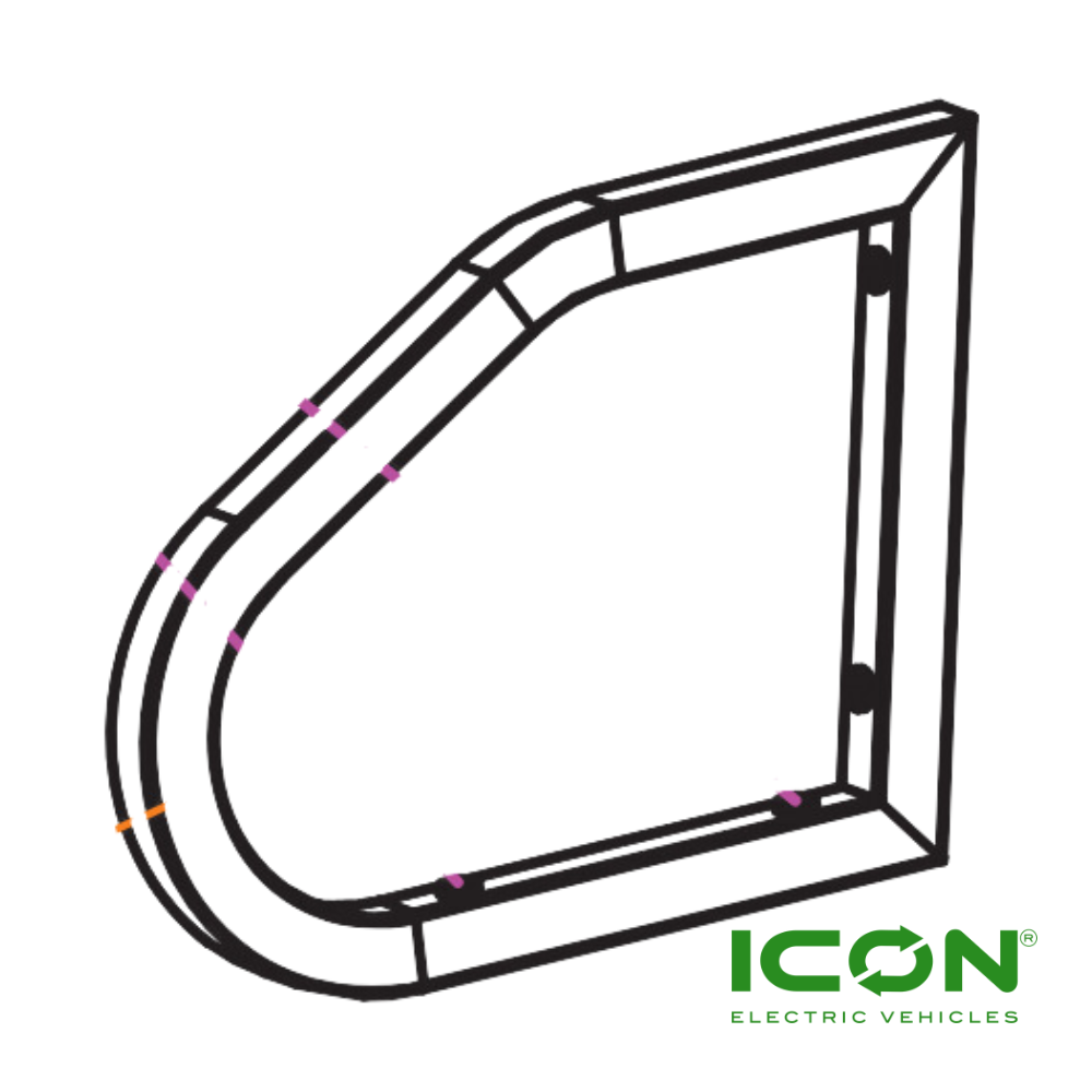 Matte Black Seat Cushion Armrest (Big) for ICON-HD B617.2HD Golf Carts
