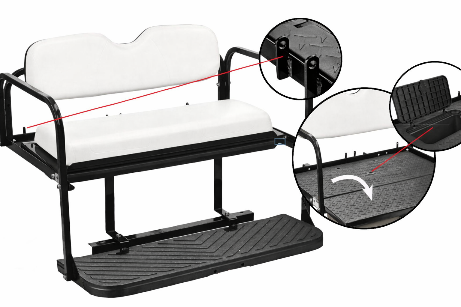 NEW STYLE YAMAHA DRIVE1 REAR SEAT KIT - (WHITE)
