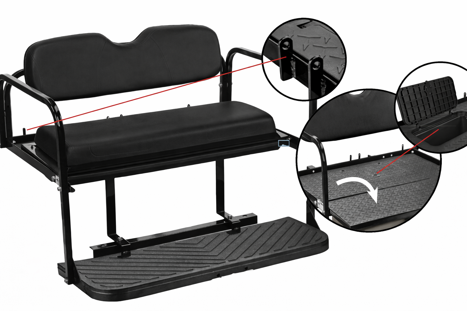 NEW STYLE YAMAHA DRIVE2 REAR SEAT KIT - (BLACK)