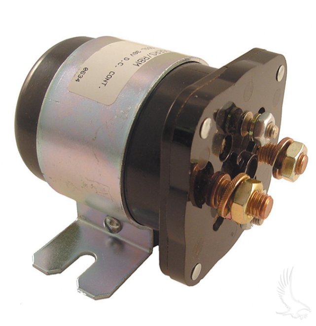 Solenoid, 36V 4 Terminal Silver, E-Z-Go Electric 1989+, Club Car Electric Industrial, Yamaha Electric G8-G16 1993+ WR