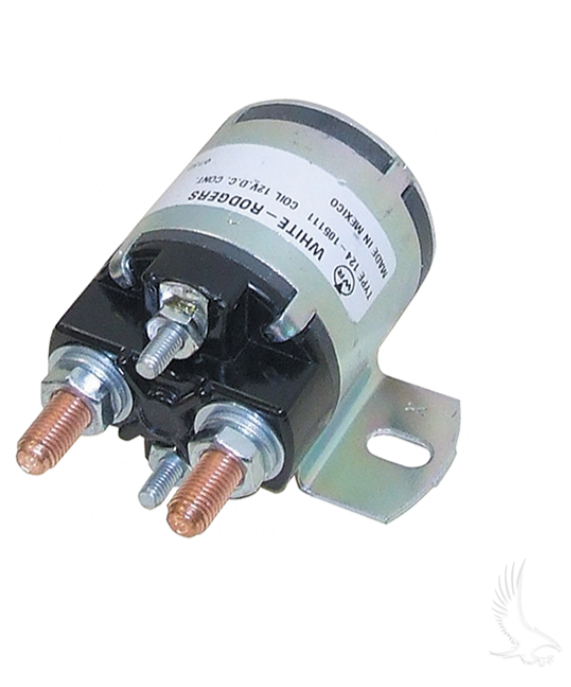Solenoid, 12V 4 Terminal Silver, Yamaha G2-G16 4-cycle Gas 85-02