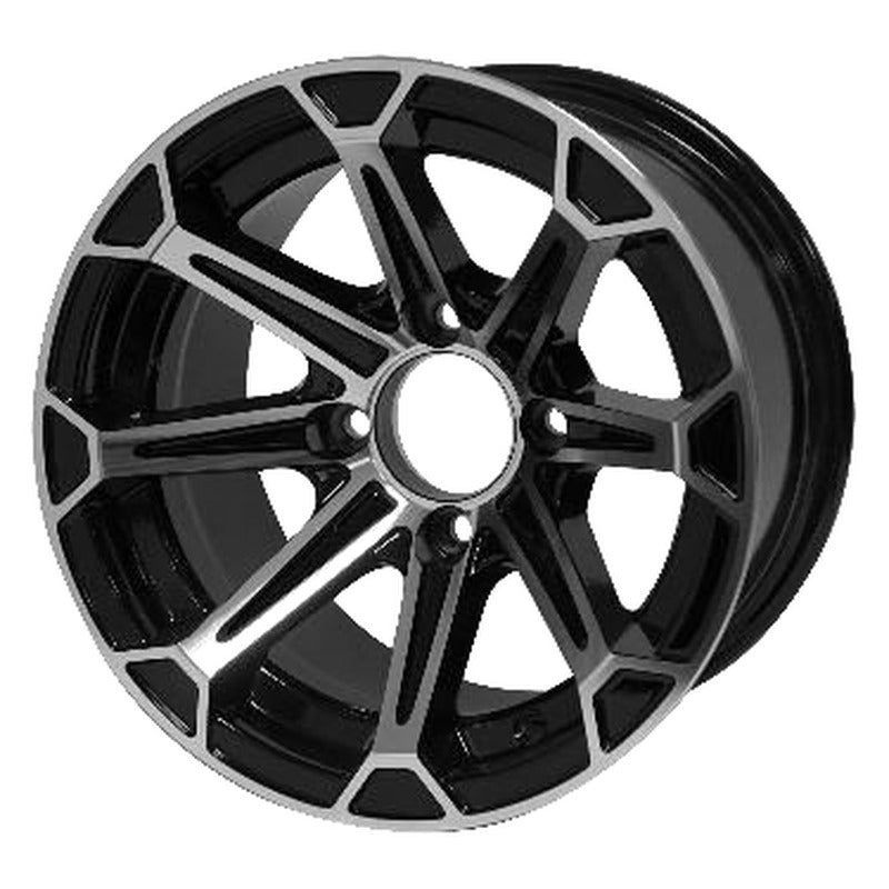 WH1204 – SGC 12″ Fang Machined/Black Wheel – Aluminum Alloy