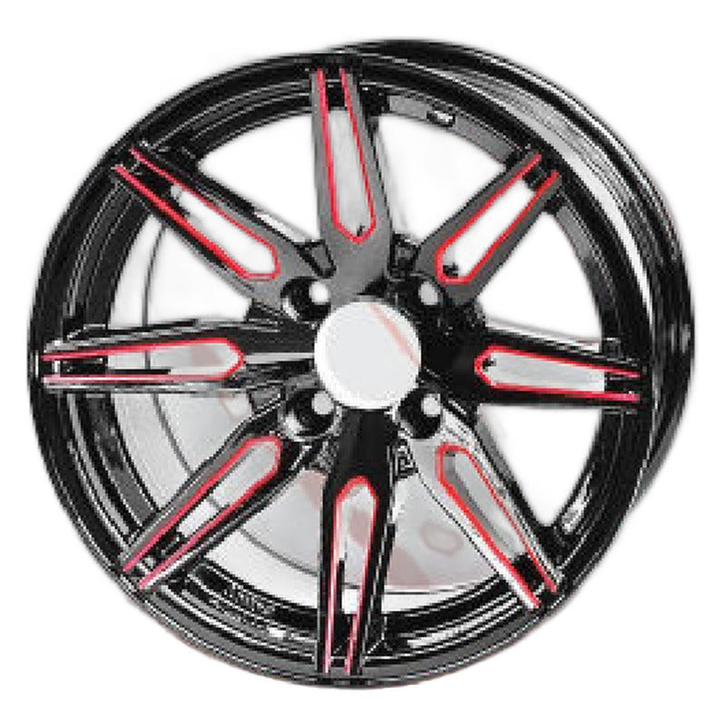 WH1439 – SGC 14″ Lynx Glossy Red/Black Wheel – Aluminum Alloy