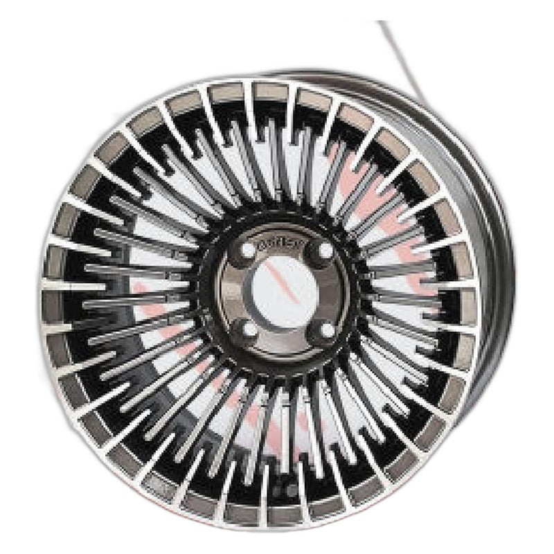 WH1453 – SGC 14″ Piranha Machined Gunmetal Wheel – Aluminum Alloy